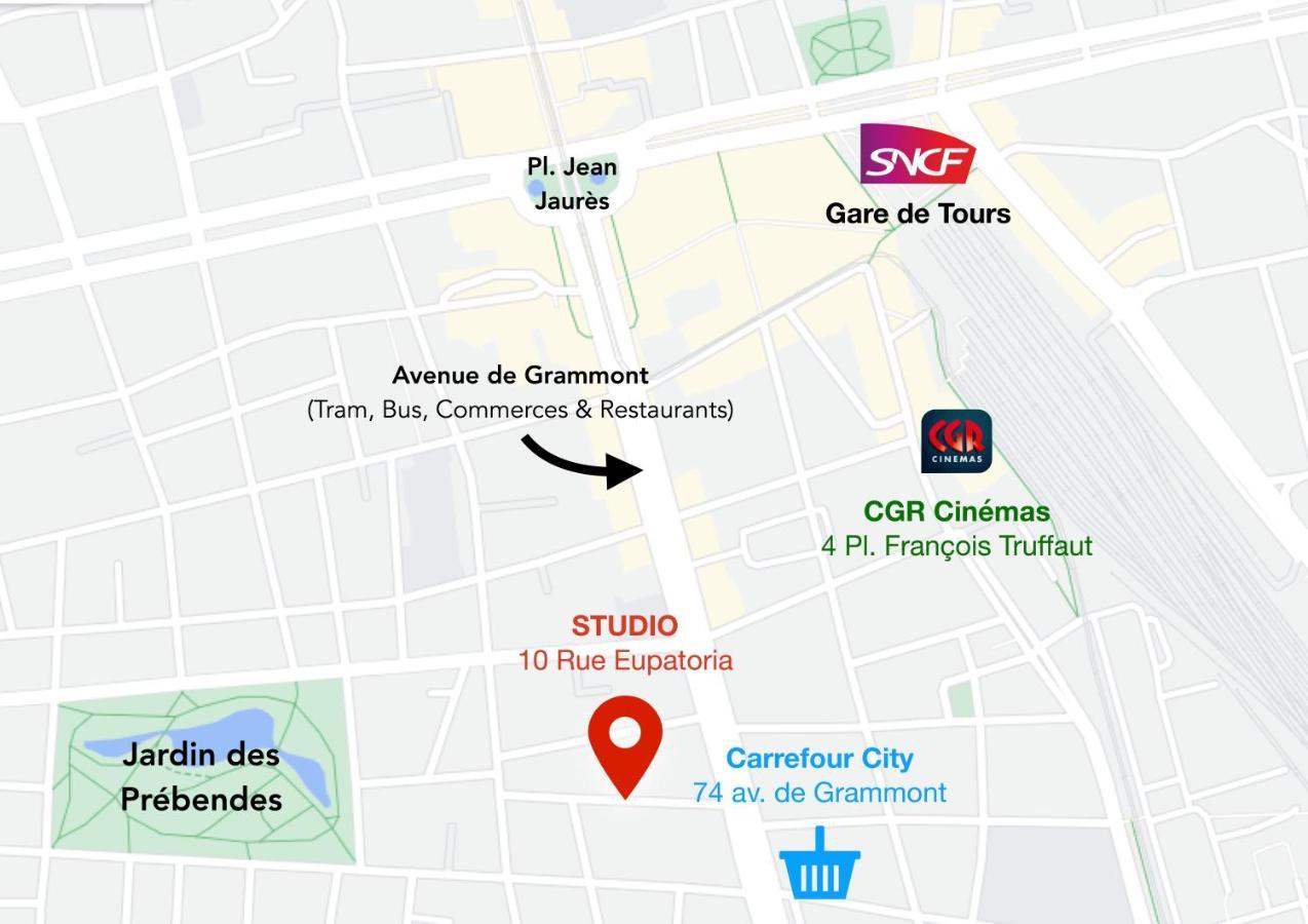Studio Paisible Avec Jardin - Tours Centre Exterior photo